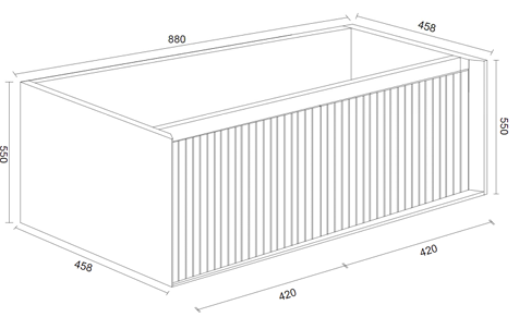 HAWAII 900mm WALL HUNG CABINET ONLY WHITE
