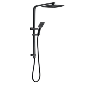 SANTORINI SQUARE TWIN SHOWER COMBO 1 HOSE BLACK
