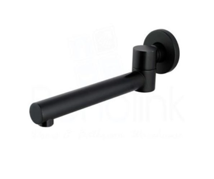 BOSS ROUND SWIVEL BATH SPOUT 250mm BLACK
