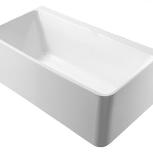SANTORINI SQUARE 1500MM BACK TO WALL FREE STANDING BATH WHITE