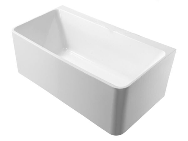 SANTORINI SQUARE 1500MM BACK TO WALL FREE STANDING BATH WHITE