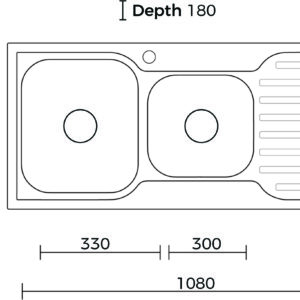 1.75 DOUBLE BOWL SINK WITH DRAINER L/R