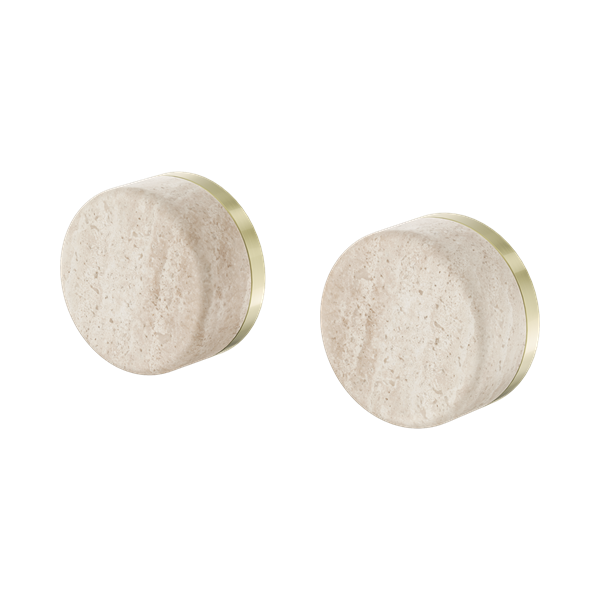 Nero Serenity Wall Top Assembly With Rome Travertine Handle Brushed Gold - 24D007BG