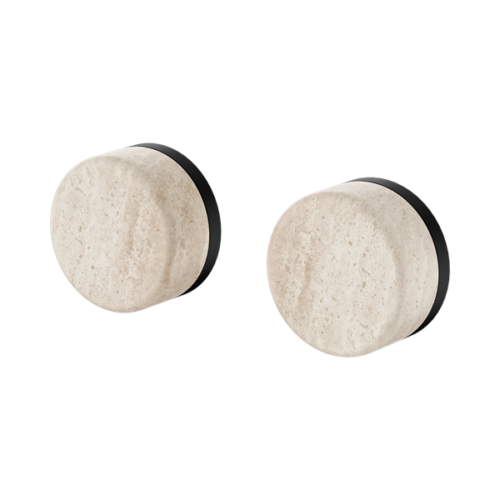 24D007MB-Serenity-Wall-Top-Assembly-With-Rome-Travertine-Handle-Matte-Black-Thumb.png Nero Serenity Wall Top Assembly With Rome Travertine Handle Matte Black - 24D007MB