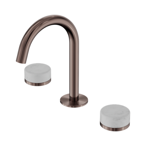 Nero Serenity Basin Set Arc Spout With Carrara Handle Brushed Bronze - 24D011BZ