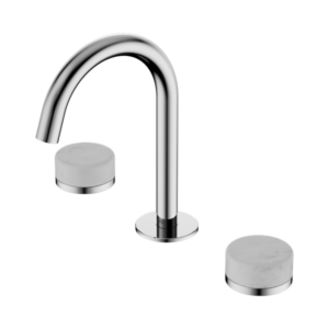 Nero Serenity Basin Set Arc Spout With Carrara Handle Chrome - 24D011CH