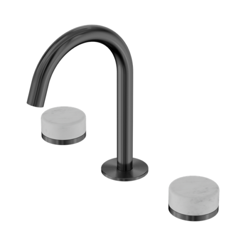 Nero Serenity Basin Set Arc Spout With Carrara Handle Gun Metal - 24D011GM