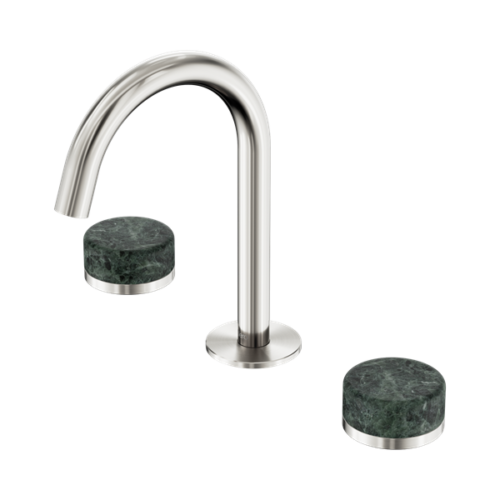 Nero Serenity Basin Set Arc Spout With Verde Alpi Handle Brushed Nickel - 24D012BN