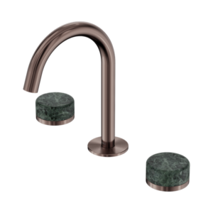 Nero Serenity Basin Set Arc Spout With Verde Alpi Handle Brushed Bronze - 24D012BZ