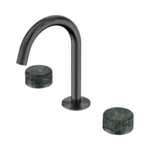 Nero Serenity Basin Set Arc Spout With Verde Alpi Handle Gun Metal - 24D012GM
