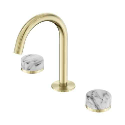 24D014BG-Serenity-Basin-Set-Arc-Spout-With-Arabescato-Corchia-Handle-Brushed-Gold-Thumb.png Nero Serenity Basin Set Arc Spout With Arabescato Corchia Handle Brushed Gold - 24D014BG