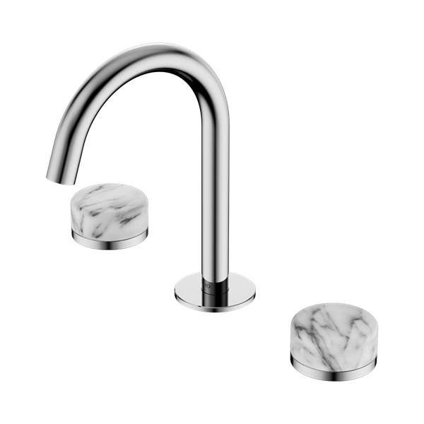 Nero Serenity Basin Set Arc Spout With Arabescato Corchia Handle Chrome - 24D014CH