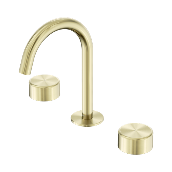Nero Serenity Basin Set Arc Spout With Metal Handle Brushed Gold - 24D016BG