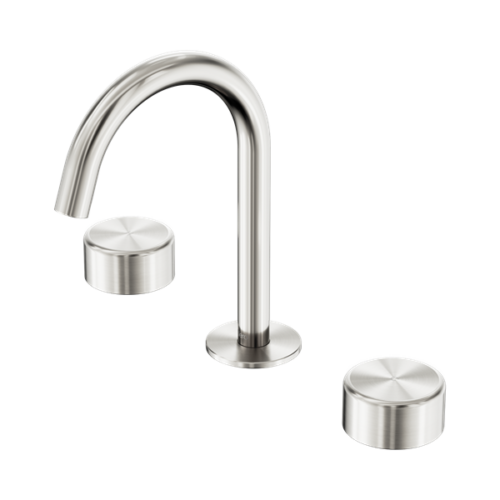 Nero Serenity Basin Set Arc Spout With Metal Handle Brushed Nickel - 24D016BN