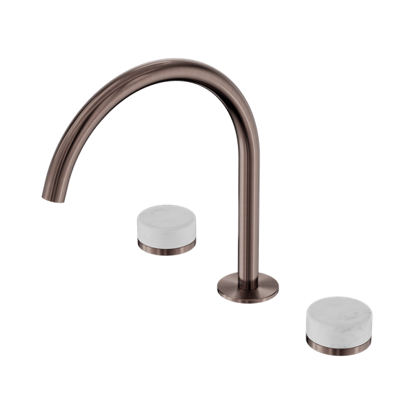 Nero Serenity Bath/Kitchen Set Arc Spout With Carrara Handle Brushed Bronze - 24D017BZ