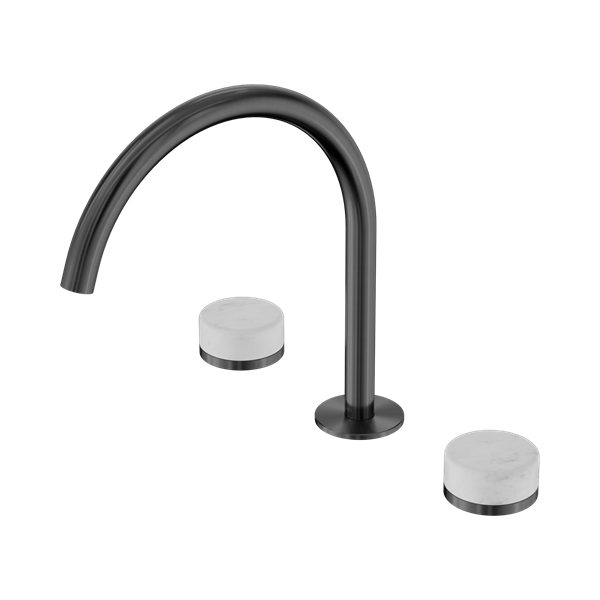 Nero Serenity Bath/Kitchen Set Arc Spout With Carrara Handle Gun Metal - 24D017GM