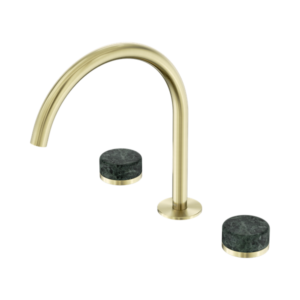 Nero Serenity Bath/Kitchen Set Arc Spout With Verde Alpi Handle Brushed Gold - 24D018BG
