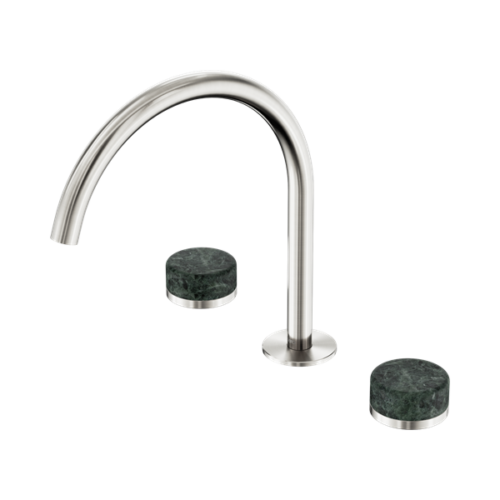 Nero Serenity Bath/Kitchen Set Arc Spout With Verde Alpi Handle Brushed Nickel - 24D018BN