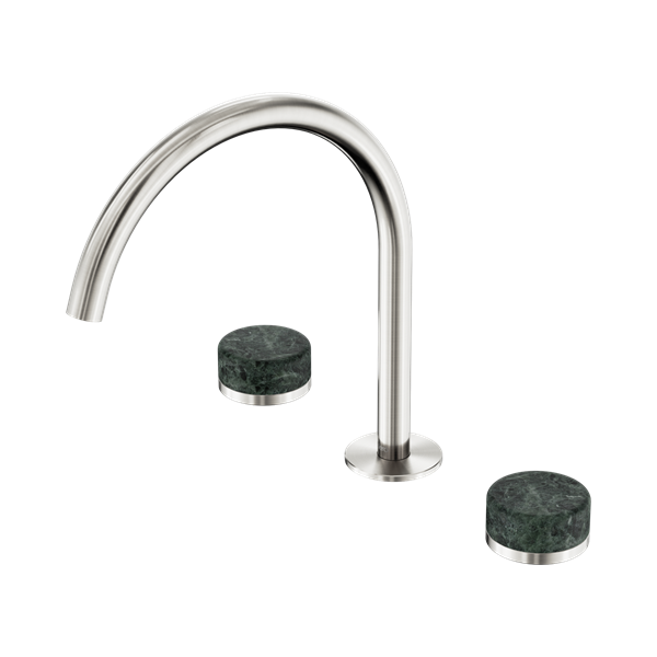 Nero Serenity Bath/Kitchen Set Arc Spout With Verde Alpi Handle Brushed Nickel - 24D018BN