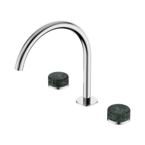Nero Serenity Bath/Kitchen Set Arc Spout With Verde Alpi Handle Chrome - 24D018CH