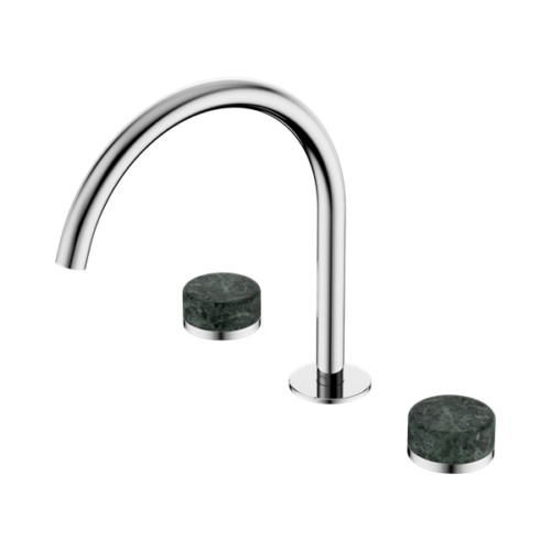 Nero Serenity Bath/Kitchen Set Arc Spout With Verde Alpi Handle Chrome - 24D018CH
