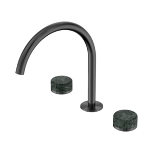 Nero Serenity Bath/Kitchen Set Arc Spout With Verde Alpi Handle Gun Metal - 24D018GM