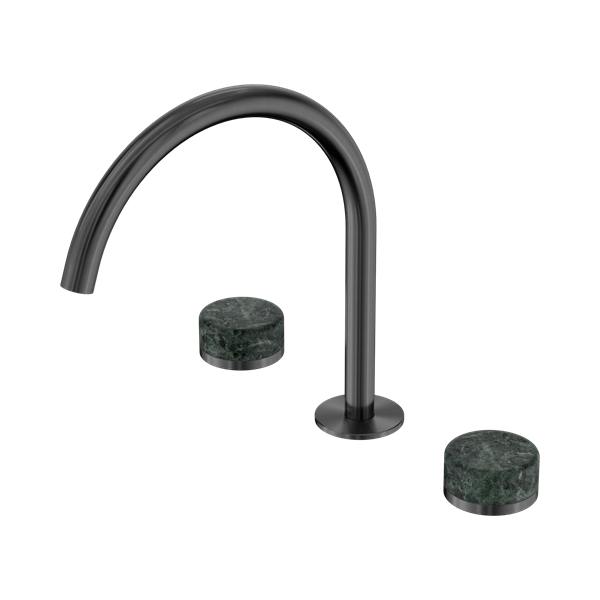 Nero Serenity Bath/Kitchen Set Arc Spout With Verde Alpi Handle Gun Metal - 24D018GM