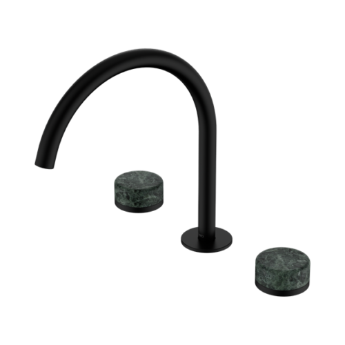 Nero Serenity Bath/Kitchen Set Arc Spout With Verde Alpi Handle Matte Black - 24D018MB