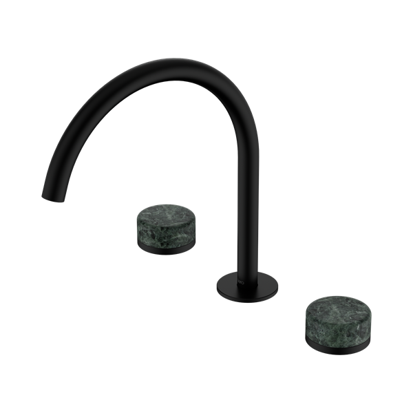 Nero Serenity Bath/Kitchen Set Arc Spout With Verde Alpi Handle Matte Black - 24D018MB
