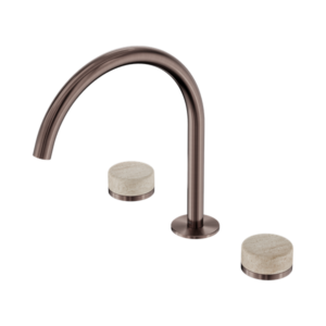 Nero Serenity Bath/Kitchen Set Arc Spout With Rome Travertine Handle Brushed Bronze - 24D019BZ