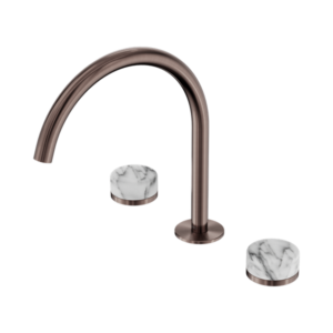 Nero Serenity Bath/Kitchen Set Arc Spout With Arabescato Corchia Handle Brushed Bronze - 24D020BZ