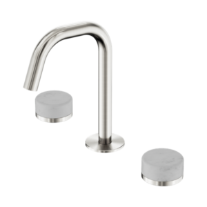 Nero Serenity Basin Set Edge Spout With Carrara Handle Brushed Nickel - 24D023BN
