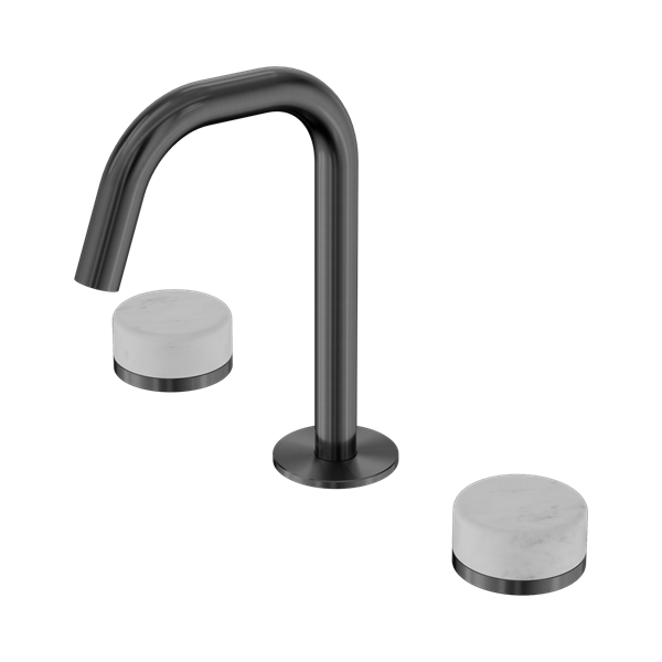 Nero Serenity Basin Set Edge Spout With Carrara Handle Gun Metal - 24D023GM