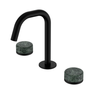 Nero Serenity Basin Set Edge Spout With Verde Alpi Handle Matte Black - 24D024MB