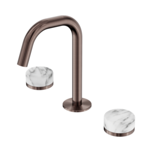Nero Serenity Basin Set Edge Spout With Arabescato Corchia Handle Brushed Bronze - 24D026BZ