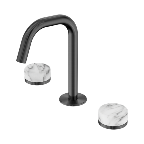 24D026GM-Serenity-Basin-Set-Edge-Spout-With-Arabescato-Corchia-Handle-Gun-Metal-Thumb.png Nero Serenity Basin Set Edge Spout With Arabescato Corchia Handle Gun Metal - 24D026GM