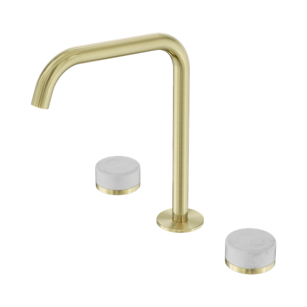 Nero Serenity Bath/Kitchen Set Edge Spout With Carrara Handle Brushed Gold - 24D029BG
