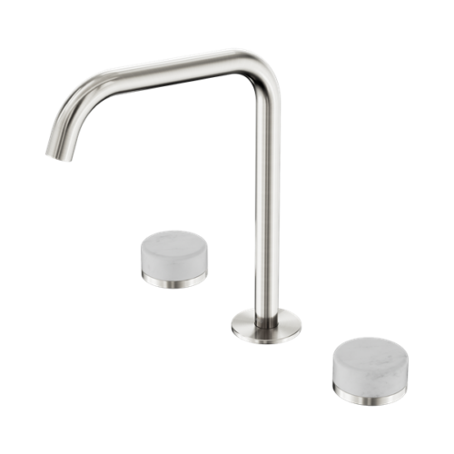 Nero Serenity Bath/Kitchen Set Edge Spout With Carrara Handle Brushed Nickel - 24D029BN