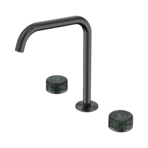 Nero Serenity Bath/Kitchen Set Edge Spout With Verde Alpi Handle Gun Metal - 24D030GM