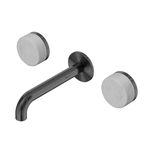 24D035GM-Serenity-Wall-Basin-Set-160mm-Spout-With-Carrara-Handle-Gun-Metal-Thumb.png Nero Serenity Wall Basin Set 160mm Spout With Carrara Handle Gun Metal - 24D035GM