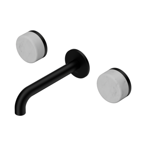 24D035MB-Serenity-Wall-Basin-Set-160mm-Spout-With-Carrara-Handle-Matte-Black-Thumb.png Nero Serenity Wall Basin Set 160mm Spout With Carrara Handle Matte Black - 24D035MB