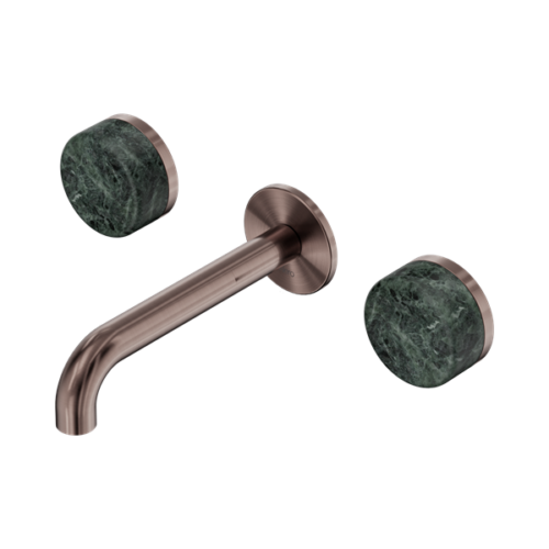 24D036BZ-Serenity-Wall-Basin-Set-160mm-Spout-With-Verde-Alpi-Handle-Brushed-Bronze-Thumb.png Nero Serenity Wall Basin Set 160mm Spout With Verde Alpi Handle Brushed Bronze - 24D036BZ