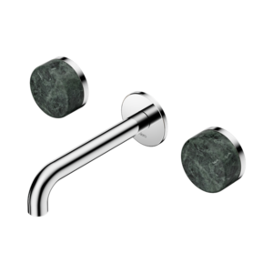 Nero Serenity Wall Basin Set 160mm Spout With Verde Alpi Handle Chrome - 24D036CH