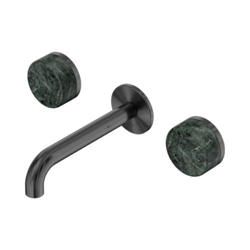 24D036GM-Serenity-Wall-Basin-Set-160mm-Spout-With-Verde-Alpi-Handle-Gun-Metal-Thumb.png Nero Serenity Wall Basin Set 160mm Spout With Verde Alpi Handle Gun Metal - 24D036GM