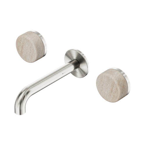 24D037BN-Serenity-Wall-Basin-Set-160mm-Spout-With-Rome-Travertine-Handle-Brushed-Nickel-Thumb.png Nero Serenity Wall Basin Set 160mm Spout With Rome Travertine Handle Brushed Nickel - 24D037BN