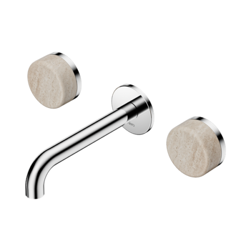 24D037CH-Serenity-Wall-Basin-Set-160mm-Spout-With-Rome-Travertine-Handle-Chrome-Thumb.png Nero Serenity Wall Basin Set 160mm Spout With Rome Travertine Handle Chrome - 24D037CH