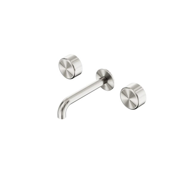 Nero Serenity Wall Basin Set 160mm Spout With Metal Handle Brushed Nickel - 24D040BN