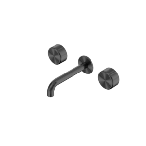 Nero Serenity Wall Basin Set 160mm Spout With Metal Handle Gun Metal - 24D040GM