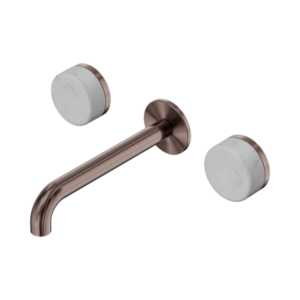 Nero Serenity Wall Basin Set 185mm Spout With Carrara Handle Brushed Bronze - 24D041BZ