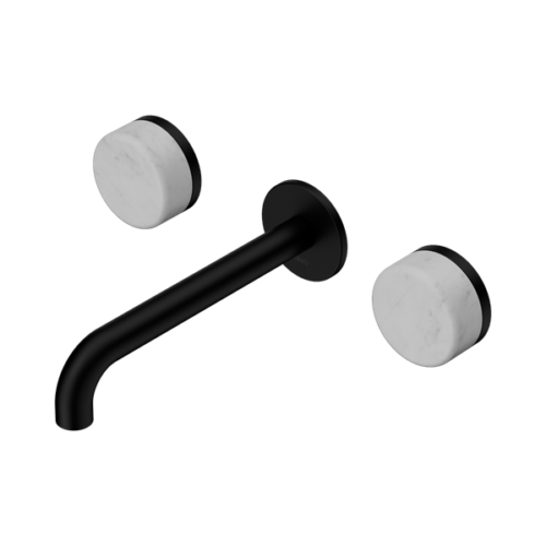 24D041MB-Serenity-Wall-Basin-Set-185mm-Spout-With-Carrara-Handle-Matte-Black-Thumb.png Nero Serenity Wall Basin Set 185mm Spout With Carrara Handle Matte Black - 24D041MB